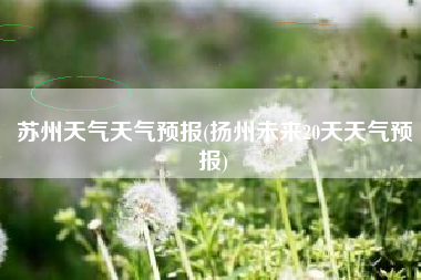 苏州天气天气预报(扬州未来20天天气预报)