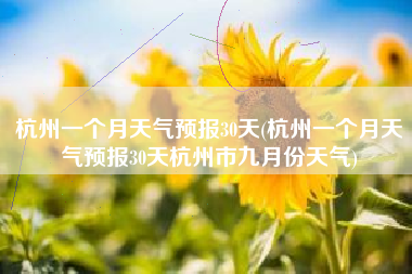 杭州一个月天气预报30天(杭州一个月天气预报30天杭州市九月份天气)