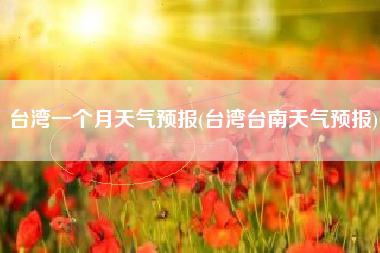 台湾一个月天气预报(台湾台南天气预报)